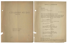 Moe Howard's Script for The Three Stooges 1937 Film ''Back to the Woods'' -- With Notations on Back Cover